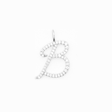 Italic Letters Charm Silver