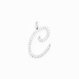 Italic Letters Charm Silver