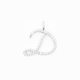 Italic Letters Charm Silver