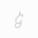 Italic Letters Charm Silver