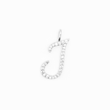 Italic Letters Charm Silver