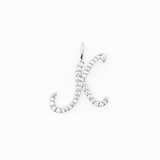 Italic Letters Charm Silver