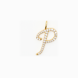 Italic Letters Necklace Gold