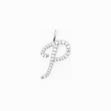 Italic Letters Necklace Silver