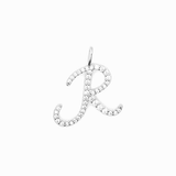 Italic Letters Charm Silver