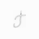 Italic Letters Charm Silver