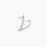 Italic Letters Charm Silver