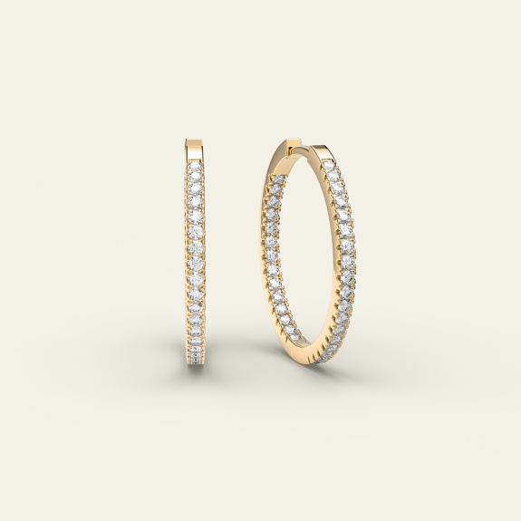 Stone Hoops Gold - 15 mm in der Gruppe Shop / Ohrringe bei ANI (ANI-0124-003)