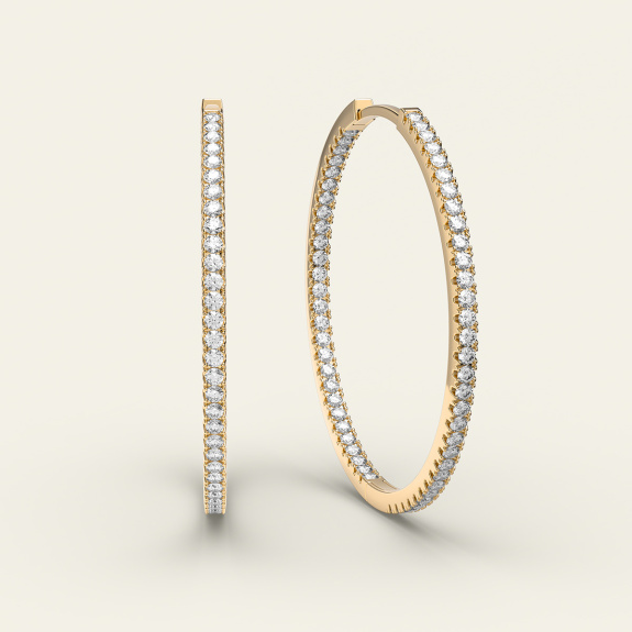 Stone Hoops Gold - 25 mm in der Gruppe Shop / Ohrringe bei ANI (ANI-0124-005)