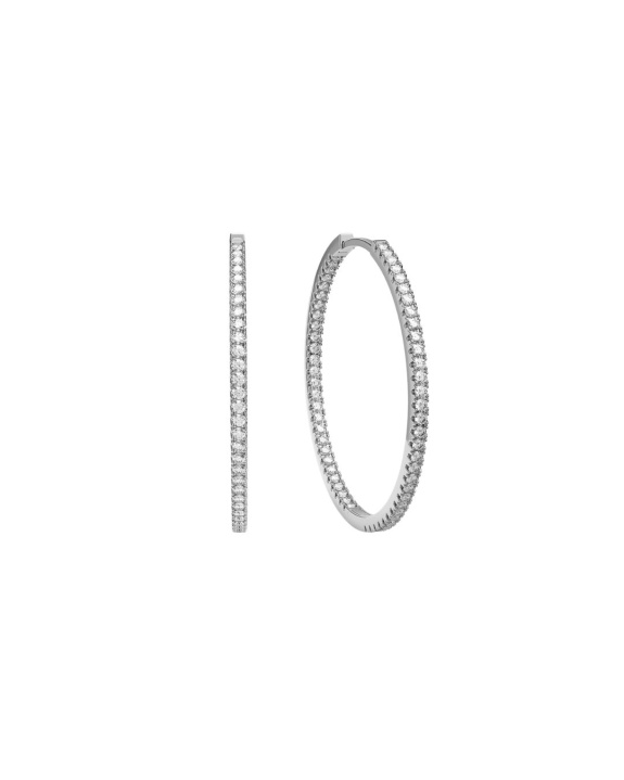 Stone Hoops Silver - 25 mm in der Gruppe Shop / Ohrringe bei ANI (ANI-0124-008)