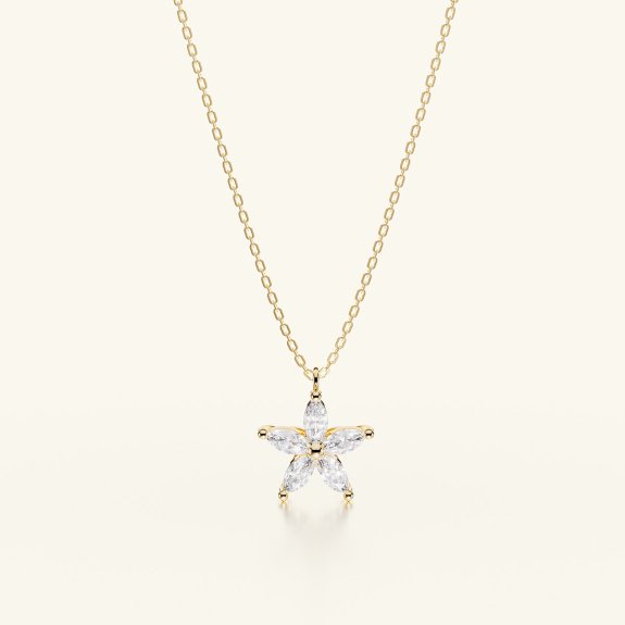 Flower Pendant Necklace Gold in der Gruppe Shop / Halsketten bei ANI (ANI-0124-009)