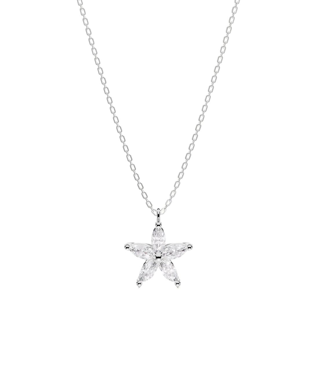 Flower Pendant Necklace Silver Halsketten Shop