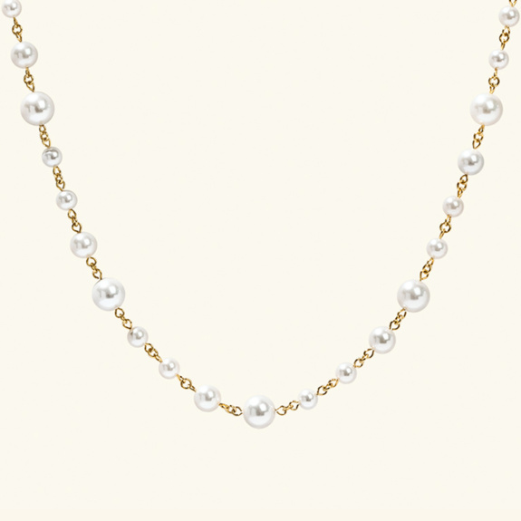 Long Pearl Necklace Gold in der Gruppe Shop / Halsketten bei ANI (ANI-0523-001)