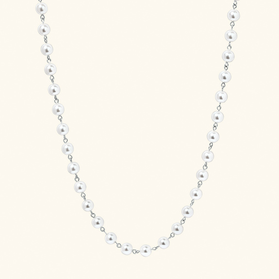 Long Pearl Necklace Silver in der Gruppe Shop / Halsketten bei ANI (ANI-0624-003)