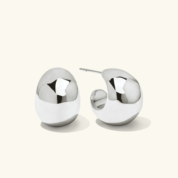 Chunky Dome Earrings Silver in der Gruppe Shop / Ohrringe bei ANI (ANI-0823-130)