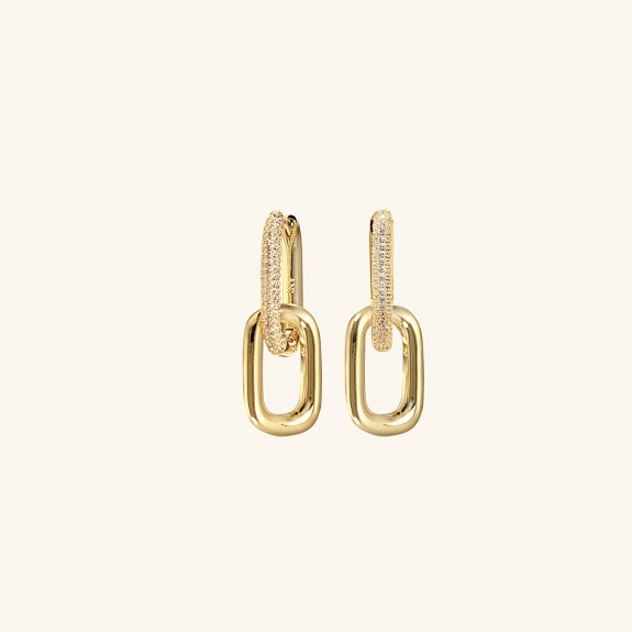 Chain Earrings Pavé Gold in der Gruppe Shop / Ohrringe bei ANI (ANI-1023-015)