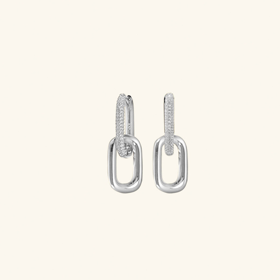 Chain Earrings Pavé Silver in der Gruppe Shop / Ohrringe bei ANI (ANI-1023-016)