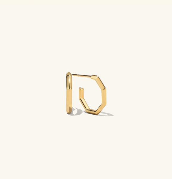 Octagon Earrings Gold in der Gruppe Shop / Ohrringe bei ANI (ANI231009)