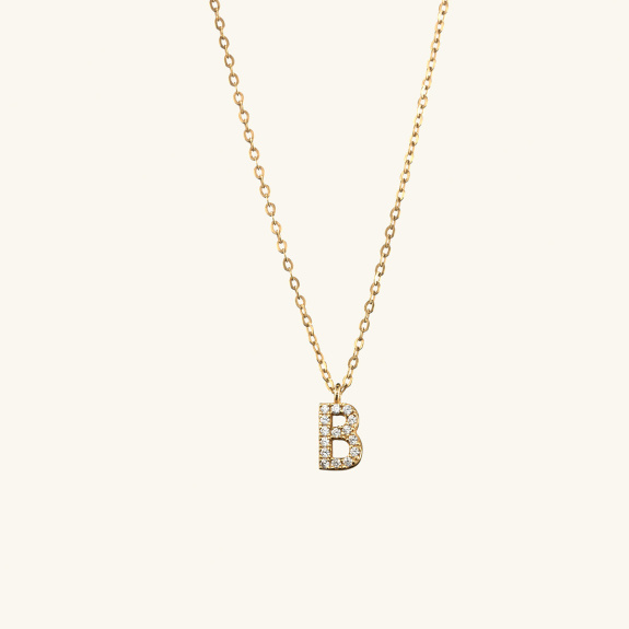 Stone Letter Necklace Gold in der Gruppe Shop / Halsketten bei ANI (ANI403)