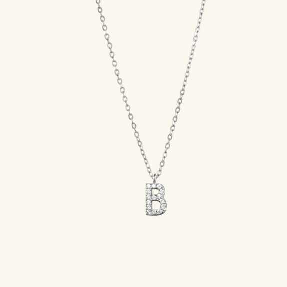 Stone Letter Necklace Silver in der Gruppe Shop / Halsketten bei ANI (ANI404)