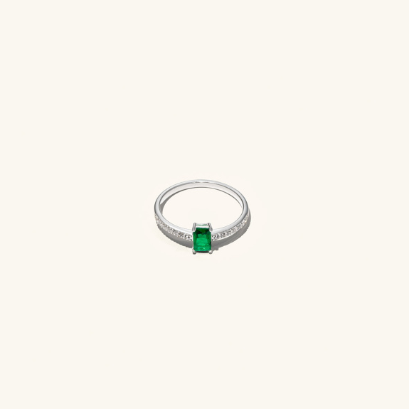 Baguette Ring Green Silver in der Gruppe Shop / Ringe bei ANI (ANI414)