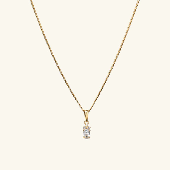 White Pendant Necklace Gold in der Gruppe Shop / Halsketten bei ANI (ANI638)