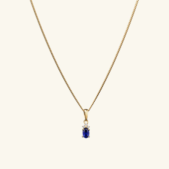 Sapphire Blue Pendant Necklace Gold in der Gruppe Shop / Halsketten bei ANI (ANI639)