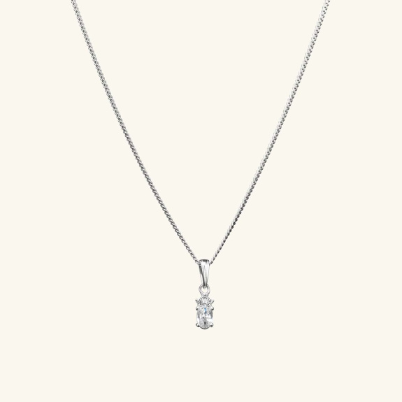 White Pendant Necklace Silver in der Gruppe Shop / Halsketten bei ANI (ANI640)