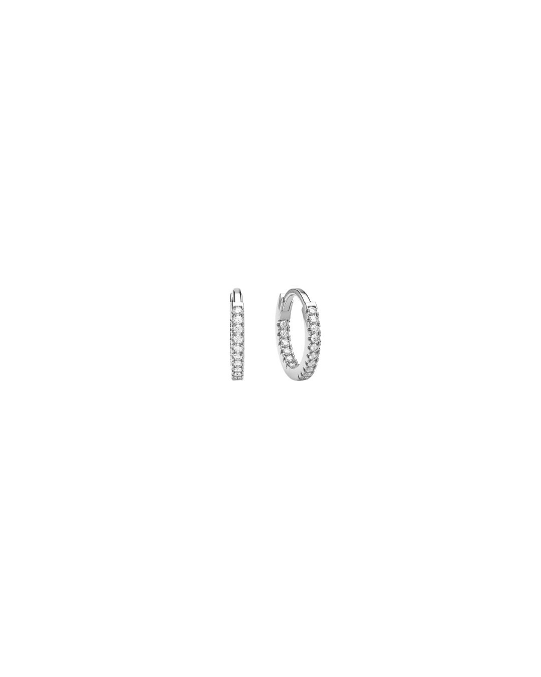 Stone huggie earrings discount