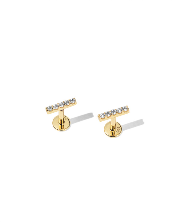 Long Stone Labret Gold - Pair in der Gruppe Shop / Ohrringe bei ANI (ANI_SET_038)