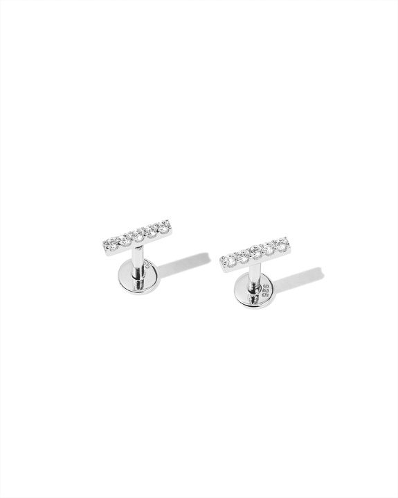 Long Stone Labret Silver - Pair in der Gruppe Shop / Ohrringe bei ANI (ANI_SET_039)