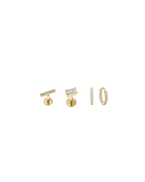 Labret and Huggie Kit - Gold in der Gruppe Shop / Ohrringe bei ANI (ANI_SET_046)