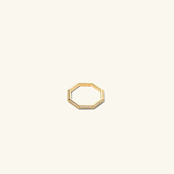 Pavé Triangle Octagon Ring Gold in der Gruppe Shop / Ringe bei ANI (ANI_VA_021)