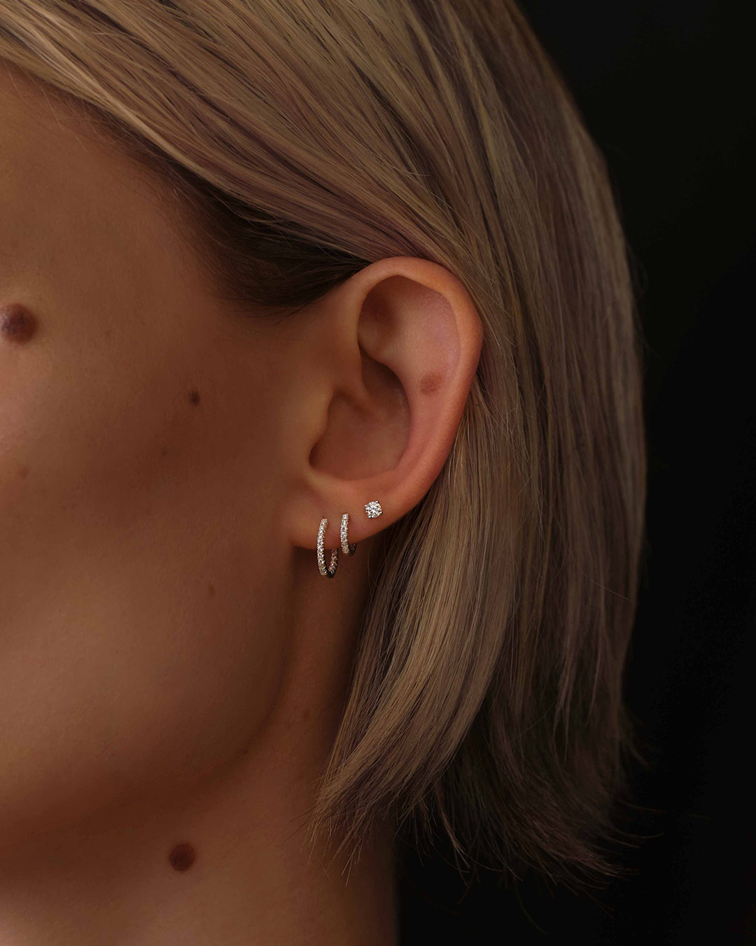 Silver stone hoop earrings discount